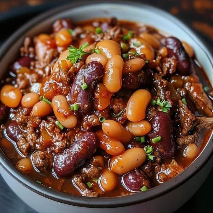 Slow Cooker Steakhouse Cowboy Baked Beans